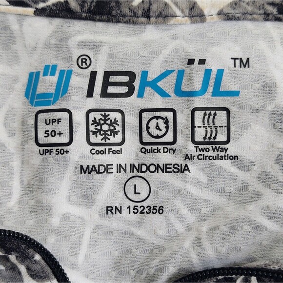 *IBKUL Evie Print 1/4 Zip Pullover Women's Large Black White Mesh Long Sleeves - Picture 6 of 10